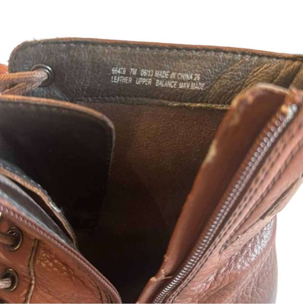 Clark’s Jolissa Gypsum Chestnut Brown Lace up Moto Boots with Block heels Size 7 - Picture 6 of 8